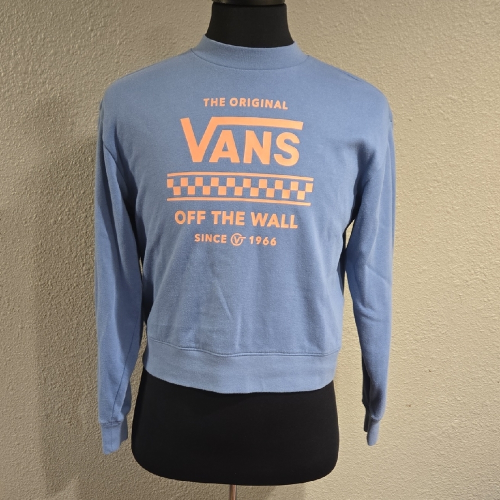 Vans Light Blue Crewneck with Orange Graphic